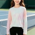 thumbnail image 4 of UV Protection Girls Tie Dye Long Sleeve Shirt Quick Dry UPF 50+ Outdoor Green,Size 9-10 T, 4 of 6