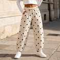 thumbnail image 6 of Fanshiluo Women's Polka Dot Drawstring Jogger Pants, Casual Elastic Waist Sweatpants,Size S-2XL, 6 of 7