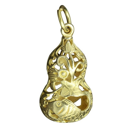 

NUOLUX Fashion Gourd Brass Elbow Gourd Fish Pattern Home Hanging Car Key Pendant Pendant without Chain - Size Small Hollowed (Golden)
