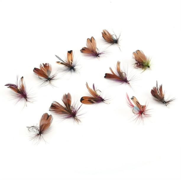 Sonew Fly Fishing Lure,Fly Lure,12 Pcs Fly Fishing Lure Simulation Moth  Butterflies Insect Water Flying Bait Fishing Tool 