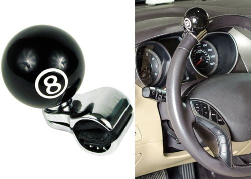 Custom Accessories 16258 Black 8-Ball Style Steering Wheel Spinner Knob