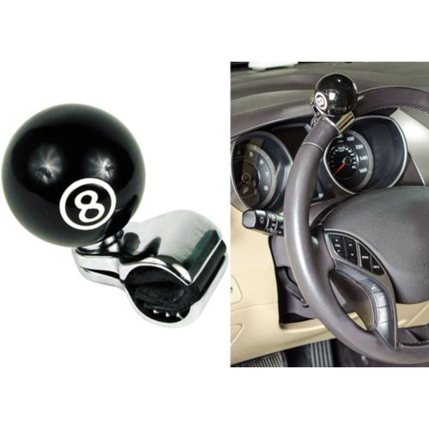 Custom Accessories 16258 Black 8Ball Style Steering Wheel Spinner Knob