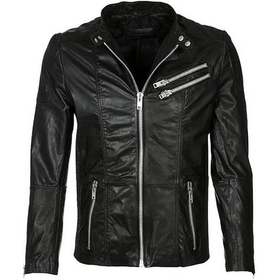 Men Leather Jacket Coat Motorcycle Biker Slim Fit Outwear Jackets A690