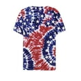 thumbnail image 5 of WEANT Womens Summer Dressy Tops Button Down Neck Blouses for Women Casual Short Sleeve Graphic Print Oversized Tshirts for Women Clothes for Women 2024 Red L, 5 of 5