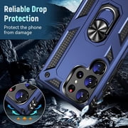 S23 Ultra Cases Galaxy S 23 Ultra Case with Kickstand Shockproof Case,TPU Durable Rugged Bumper Textured Matte Hybrid Design for Samsung S23 Ultra-Blue