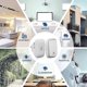 thumbnail image 5 of Wireless Doorbell,Self Powered No Battery Required,150m Range Waterproof Push Button with 38 Chimes,4 Level Volume and LED Light-White, 5 of 5