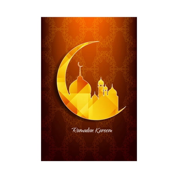 Bandera de jardín de Ramadán, pancarta de doble cara, bandera decorativa de Eid Mubarak para decoración C