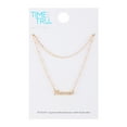 thumbnail image 3 of Time and Tru Women's Gold Tone Mama Layered Necklace Set, 2-Piece, 3 of 3