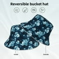 thumbnail image 3 of Kll Ink Rose Bucket Hat for Women Men Packable Travel Beach Sun Hat Outdoor Rave Accessories Reflective Fisherman Cap, 3 of 6