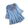 thumbnail image 1 of Blusa vintage Sonducket para mujer con cuello en V cómoda y duradera color blanco S a XXXL, 1 of 6