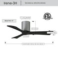 thumbnail image 6 of Matthews Fan Company IR3H-BN-BK-60 Irene 60" Brushed Nickel Hugger Ceiling Fan with 3 Matte Black Blades, Remote and Wall Control, Indoor/Outdoor Damp Rated, 6 of 6