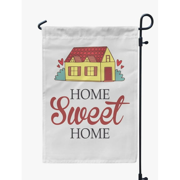 Printtoo White Home Sweet Home Garden Summer Camping Flags For Campers Double Sided CampsiteFlagOutdoor GardenFlags