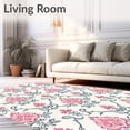 thumbnail image 2 of ODIKA 5'x7' Machine Washable Non-Slip Area Rug, Elegant Floret Damask Transitional Charm Luxury Statement High Traffic Rug, Pink, 659327, 2 of 7