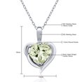 thumbnail image 3 of Gem Stone King 925 Sterling Silver Green Prasiolite and White Topaz Heart Shape Pendant Necklace for Women (1.77 Cttw, Heart 8MM, Gemstone Birthstone, with 18 inch Chain), 3 of 3