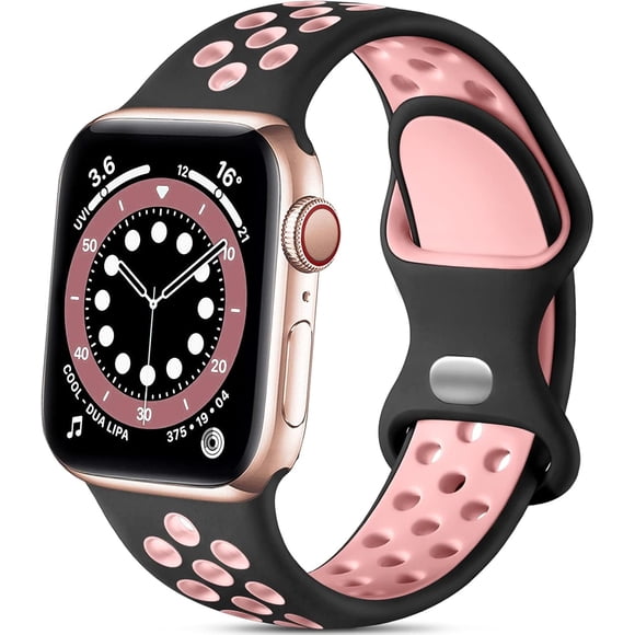 Correas Compatible con Apple Watch 38mm 40mm 41mm 42mm 44mm 45mm 46mm 49mm, Correa Deportiva Silicona con Agujeros de Aire Transpirables para iWatch Series 11 10 9 8 7 6 5 4 3 2 1 SE Ultra