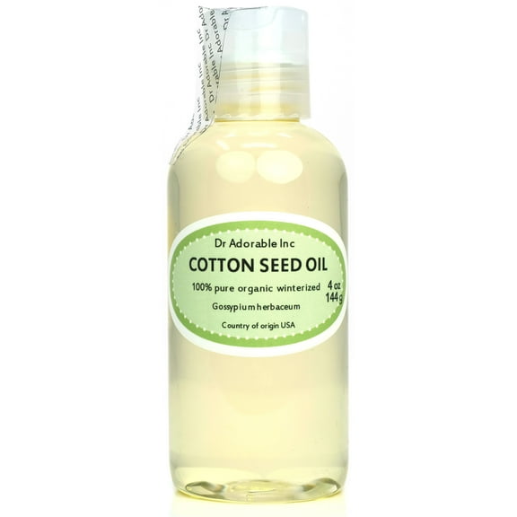 Dr Adorable - 4 oz - Cottonseed Oil - 100% Pure Organic Winterized Soap Moisturizing Oil For Face Skin Hair