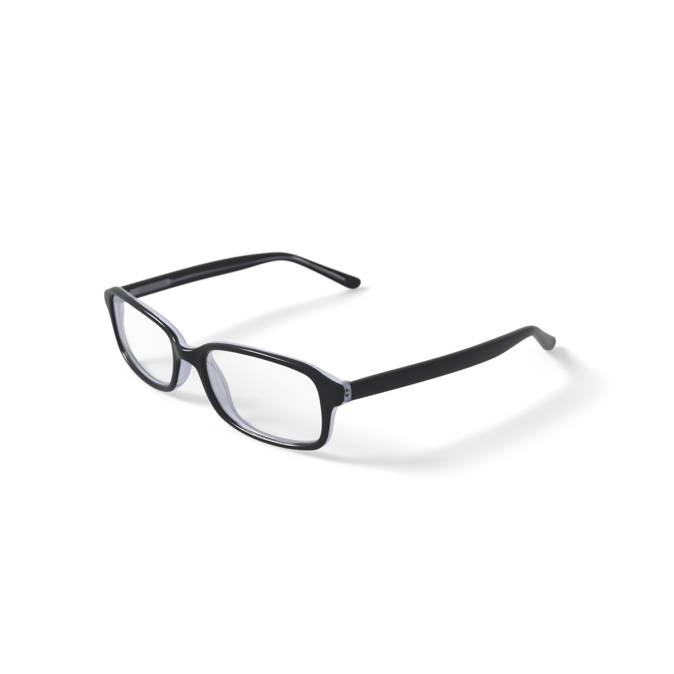 Walmart Mens FM6014 Rectangular Prescription Eyeglasses with Case, Black/Crystal