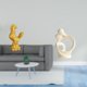 thumbnail image 2 of Figura De Pollo, Decoración Feng Shui, Colección Artística, Estatua De Gallo, Adorno Abstracto, Escultura De Pareja, Estatua De Resina Para Cumpleaños, Aniversarios, Hotel, Inauguración De, 2 of 8