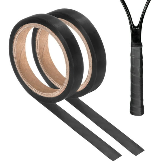 Uxcell 2-Pack Grip Finishing Tape Racket Wrap Grip Racquet Tapes for Pickleball/Racquetball/Badminton Black