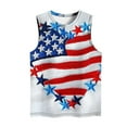 thumbnail image 4 of Frostluinai Red White Blue Women's Tanks Sleevelss 4th of July Tank Tops Crwe Neck USA Flag Shirts Plus Size Lightweight Summer Tanks, 4 of 5