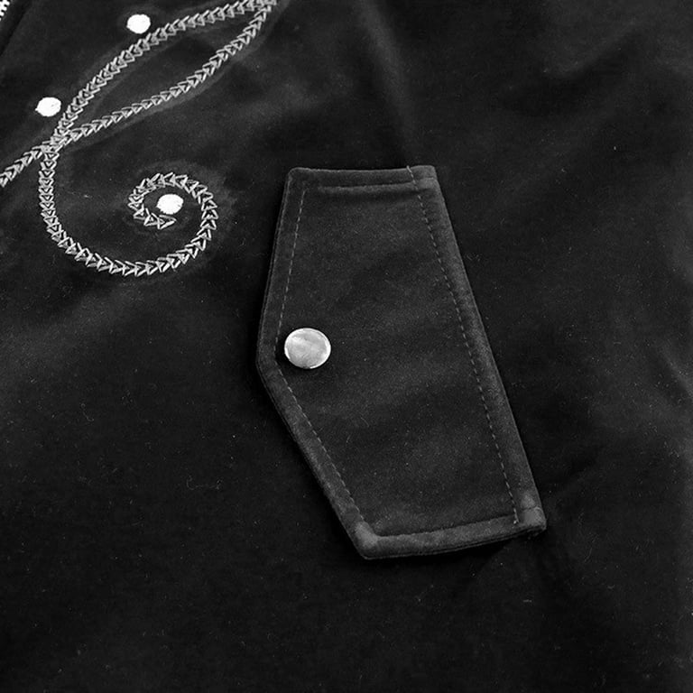 Mrat Men Solid Tassel Medieval Ball Gown Patchwork Long Sleeve
