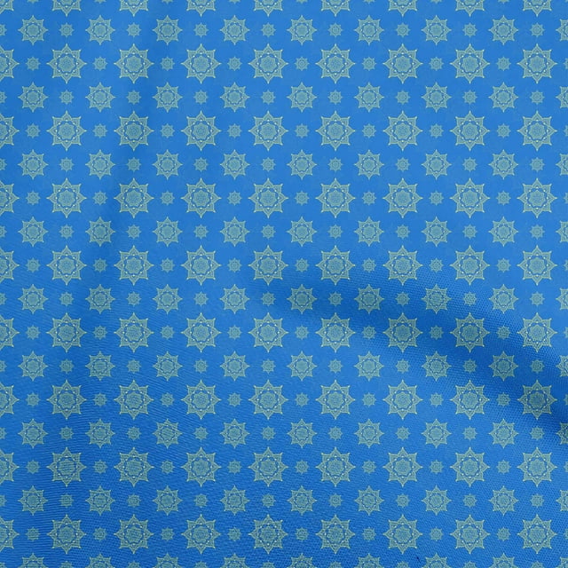 oneOone Velvet Blue Fabric Asian Ornamental Sewing Craft Projects Fabric Prints By Yard 58 Inch Wide