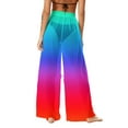 thumbnail image 4 of Gamivast Womens Swimsuit Cover up Pants Gradient Wide Leg Elastic Waist Beach Pant Lightweight Holiday Sheer Boho Swimwear Summer Vacation Outfits, 4 of 5