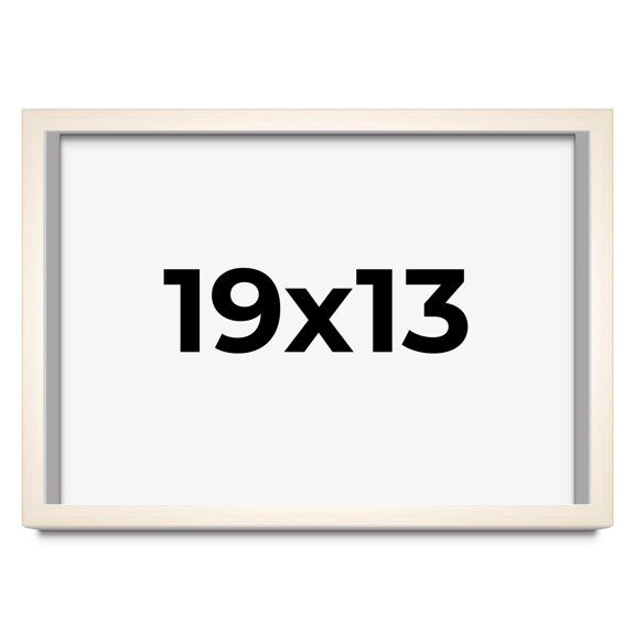 19x13 Shadow Box Cream of Wheat White Washed Display Frame | 0.875 Inches Deep Solid Wood Shadowbox