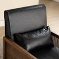 thumbnail image 6 of PU Leather Swivel Chair, Single Sofa Chair with Rattan Armrests and Waist Pillow, Modern Upholstered Accent Chair  for Living Room, Bedroom, Game Room, Home Office, 6 of 8
