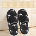 thumbnail image 2 of Slippers for Women, white spider doodle black Womens Slippers Fuzzy Winter House Shoes, Soft Anti-Skid Slippers Indoor and Outdoor, 2 of 7