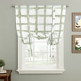 thumbnail image 2 of Sage Green Buffalo Plaid Balloon Curtains for Windows, Bedroom Curtains 54 Inch Length, Farmhouse Check Stripes Geometric Tie Up Curtains Panels Thermal Insulated Bathroom Curtains Window 42"x54", 2 of 8