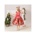 thumbnail image 5 of One opening Christmas Little Girls Dress, Stripe/Argyle/Dot  Cartoon Print One-piece for Party, 5 of 9