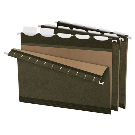 Pendaflex Ready-Tab Reinforced Hanging Folders 1/5 Tab Letter Green 25/Box 42590