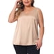 thumbnail image 1 of Camisetas sin mangas de satén de seda para mujer de tallas grandes Agnes Orinda, blusas casuales de cuello en V, camisetas básicas de verano 1X Champagne, 1 of 6