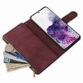 thumbnail image 3 of Galaxy S21 Wallet Case, Dteck Soft Leather Zipper Wallet Case Magnetic Buckle Horizontal Flip Cover with 5 Card Slots/Photo Pocks for Samsung Galaxy S21, Winered, 3 of 6