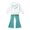 White, variant on CPNG Girls Casual Outfits Heart Butterfly Print Long Sleeve Crewneck Sweatshirt and Flare Pants 2 Piece Set Kids Casual Daily Streetwear Set