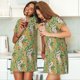 thumbnail image 4 of Fotbe Snake And Floral Bata de Dormir para Mujer con Estampado, Camisón de Algodón de Manga Corta, Ropa de Dormir Casual, 4 of 6
