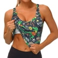 thumbnail image 3 of Picia Dinosaur Plays Soccer Sports Bra for Women,Padded Strappy Sports Bras Medium Support Yoga Bra with Removable Cups,Running Yoga Bra-X-Large, 3 of 9