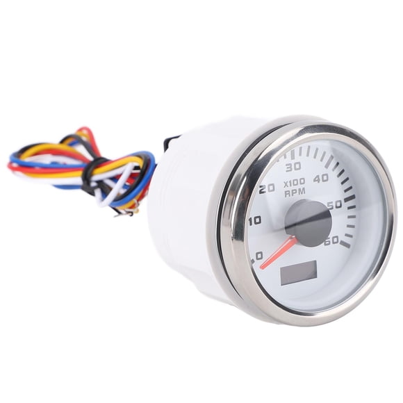 2In 52mm Tachometer, 6000RPM 7 Color Backlight Car Tachometer Tacho Gauge Revolution Meter, Universal Tachometer Gauge for Gasoline Engine, for Boat Marine Car Auto