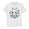 thumbnail image 4 of XUELUO Toddler Girls Tops & T-Shirts Summer Diy Bee Festival Print Round Neck Short Sleeve Casual Comfortable Tshirts Outwear,White,3-4 Years, 4 of 4