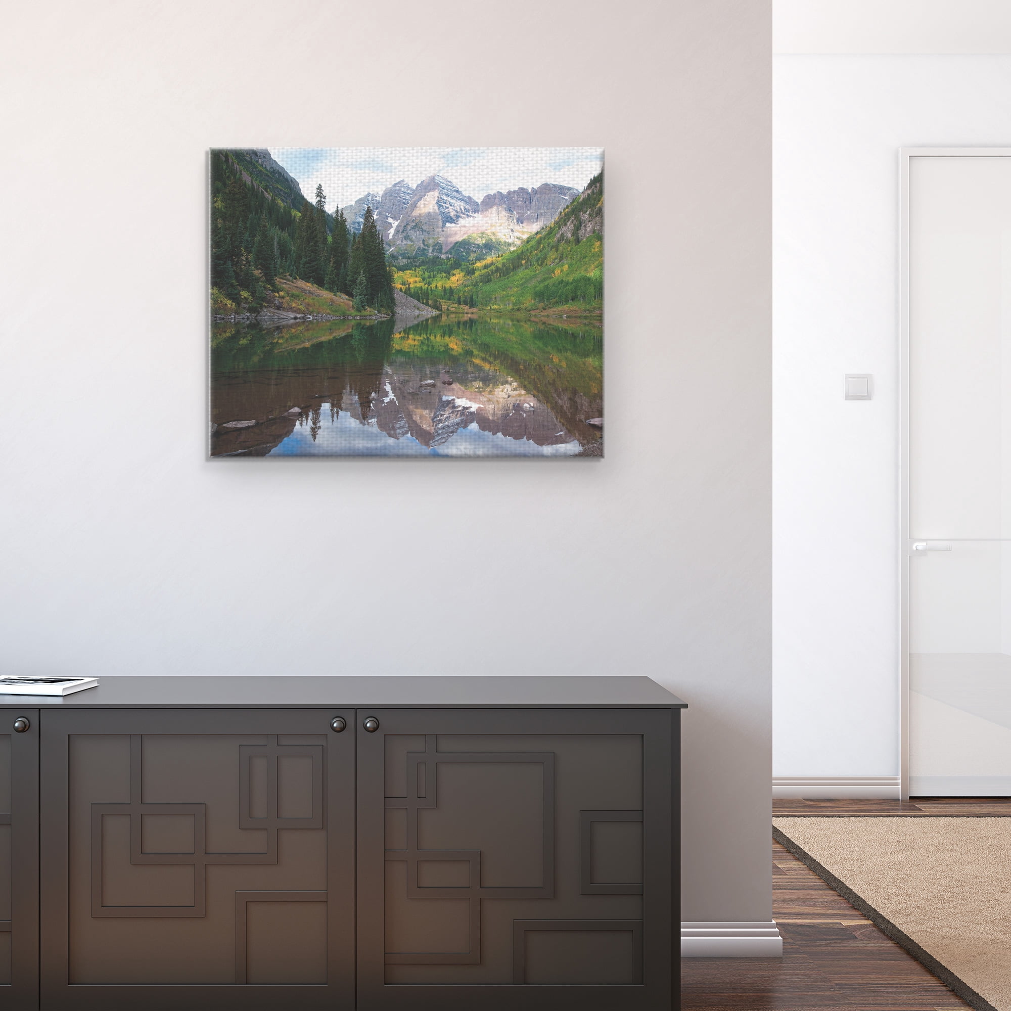 Masterpiece Art Gallery America the Beautiful Mountain & Lake by Robin Constable Hanson Canvas Photo Art Print 22" x 28"