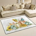 thumbnail image 2 of SKYSONIC 72x48in Pumpkin Gourd Squash Dried Grass Area Rug, Sunflower Fall Birds Non-Slip Floor Carpet for Indoor Living Dining Room and Bedroom Area, 2 of 5