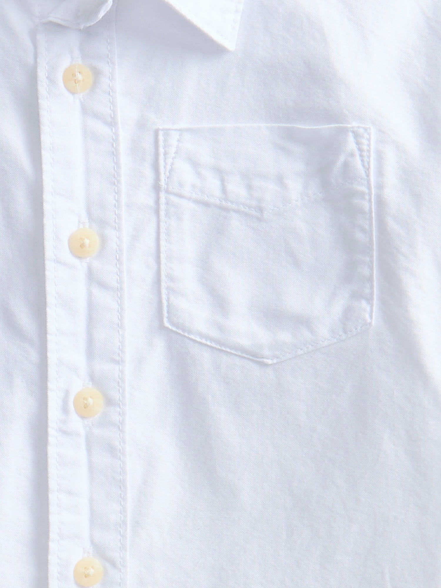 Wonder Nation Boys Cotton Button Down Shirt with Short Sleeves, Sizes 4/5-18 & Husky