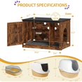 thumbnail image 2 of Hzuaneri Cat Litter Box Enclosure with Divider, Hidden Litter Box Furniture for 2 Cats, Rustic Brown, 2 of 6