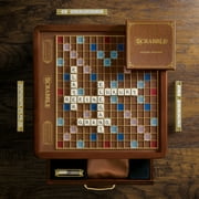 WS Game Company Scrabble Luxury Edition with Rotating Wooden Board Game