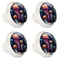 thumbnail image 2 of 4 Pcs Round White Knobs for Kitchen Cabinet Cupboard Dresser Bookcase Colorful Jellyfish Drawer Pulls Handles Home Decor, 2 of 8