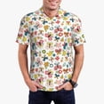 thumbnail image 2 of Balery Butterfly Flowers Printed Men’s Short Sleeve Polo Shirt, Midweight Men's Shirt,Golf Polo shirts -XX-Large, 2 of 8