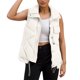 thumbnail image 4 of Gibobby Chalecos de invierno para mujer, Chaleco acolchado con cierre para mujer, cuello alto, sin mangas, con bolsillos(Blanco,G), 4 of 5