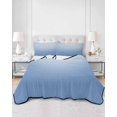 thumbnail image 3 of Quilts Full Size, Light Blue Ombre Soft Comforter Bedding Set for Bed, Modern Rustic Aqua Gradient Lightweight Quilted Bedspread with Pillow Cover(2 Pieces) for All Season, 78x90 Inch, 3 of 6