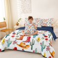 thumbnail image 4 of Homewish Western Cowboy Boots 7-Piece Twin Bedding,Floral Cactus Bedding Comforter Set,Blue Brown,Navy Blue Reversible, 4 of 8